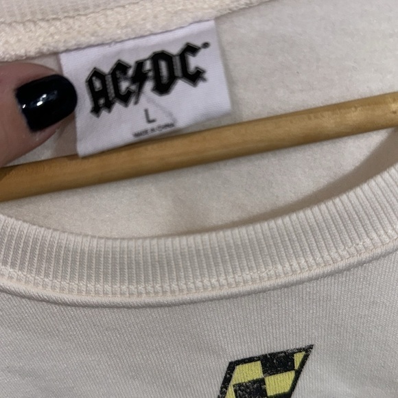 Grayson Threads sweatshirt raw hem AC/DC large NeW no tags - Picture 4 of 5